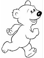 A coloring page of bear in the big blue house